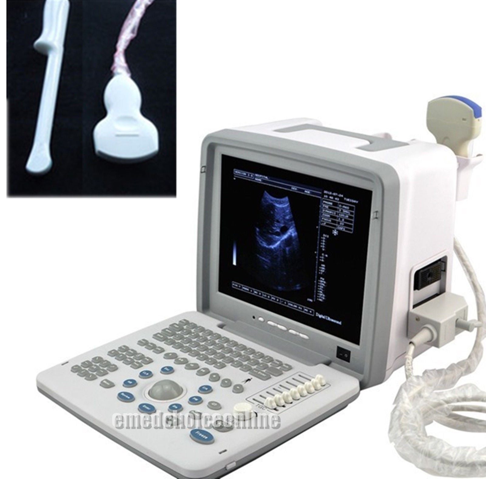 Digital Portable Ultrasound Scanner Machine + Convex & Transvaginal 2 Probe UPS! 190891524485 DIAGNOSTIC ULTRASOUND MACHINES FOR SALE