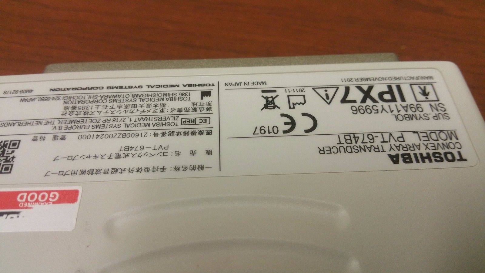 Toshiba PVT-674BT Convex Ultrasound Transducer Probe DIAGNOSTIC ULTRASOUND MACHINES FOR SALE