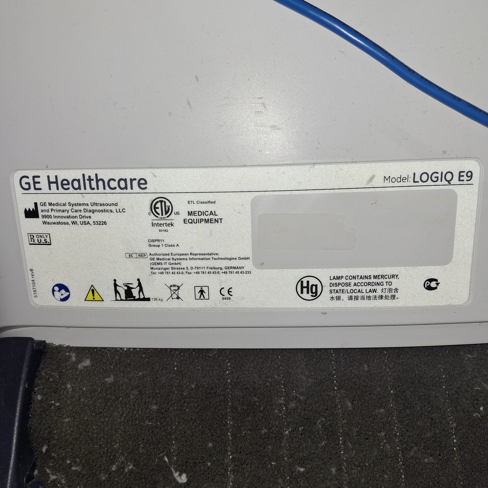 GE Healthcare Logiq E9 Ultrasound